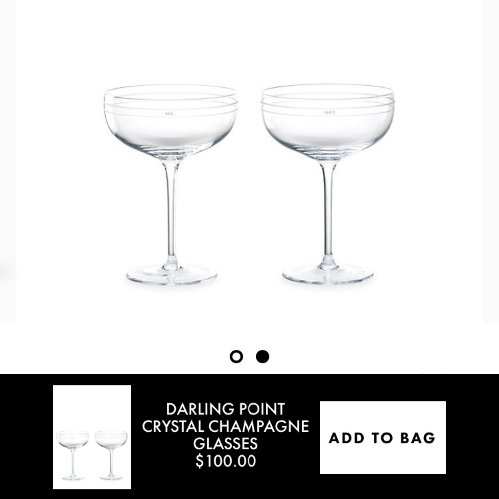 Champagne glasses- kate spade mr and mrs.